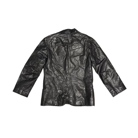 【USED】00's Vintage Black Leather 2-Button Tailored Jacket