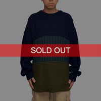 【USED】90's Eddie Bauer Oversized 3-Panel Textured Cotton Knit Sweater