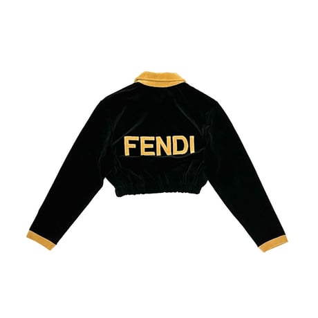 【USED】90's FENDI VELOR CROPPED TOP