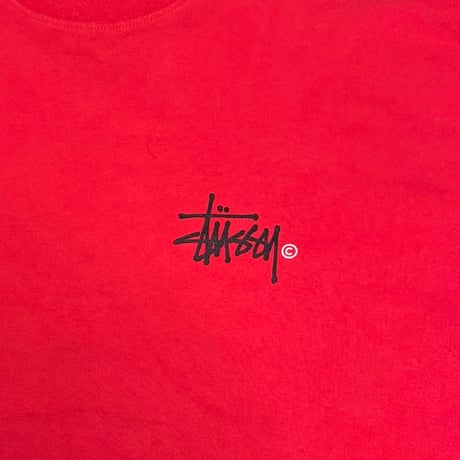 【USED】90's STUSSY Big Logo T-shirt Red Made in Australia
