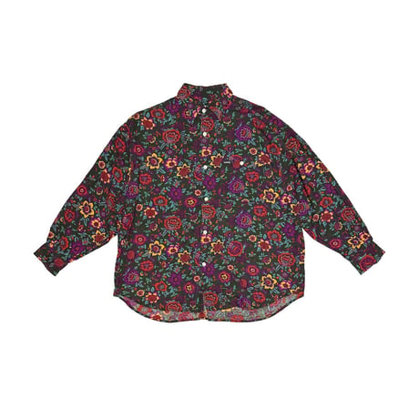【USED】90's GUESS by Georges Marciano Floral Rayon Shirt Made in USA
