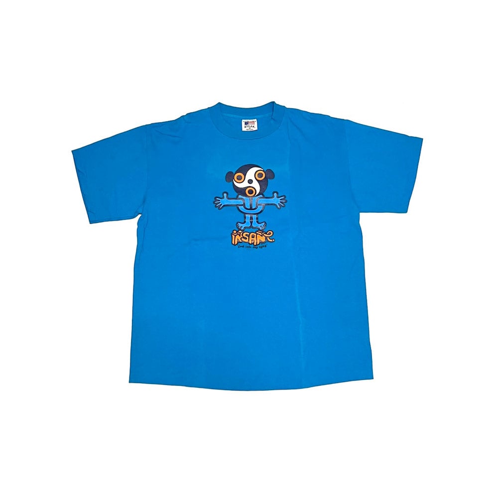USED】90's insane Look into my eyes T-SHIRT SKY USED】90's insane Look into my eyes T-SHIRT SKY