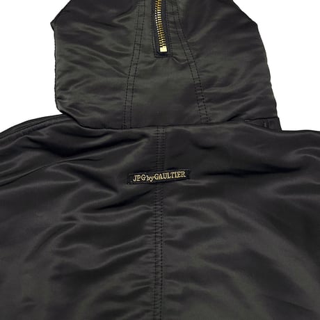 【USED】90's Jean Paul Gaultier Jeans Hooded Bomber Jacket with Removable Fur Trim
