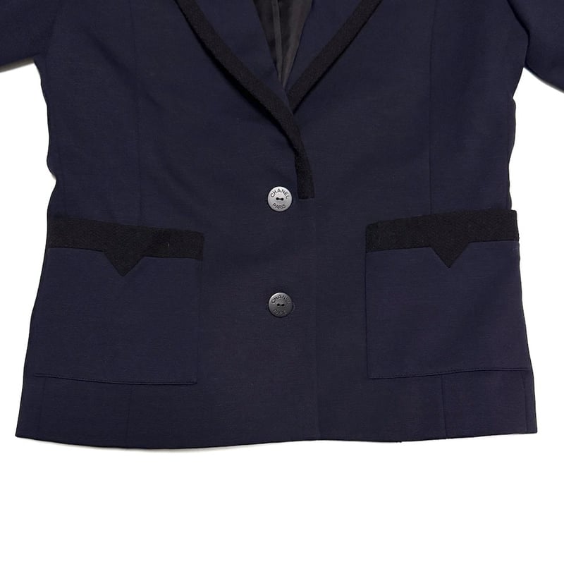 USED】CHANEL UNIFORM 2014PRE Navy Tailored Jack