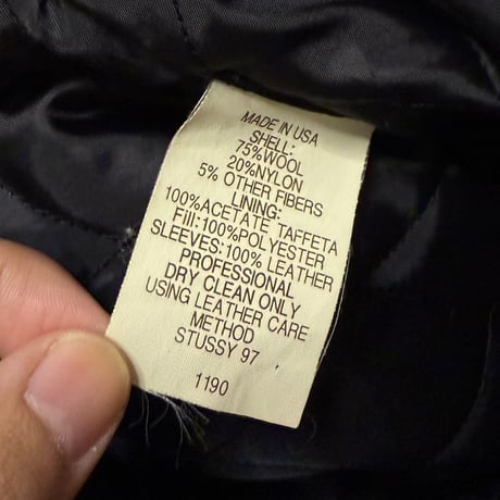 【USED】90's STUSSY "BIG4" VARSITY JACKET