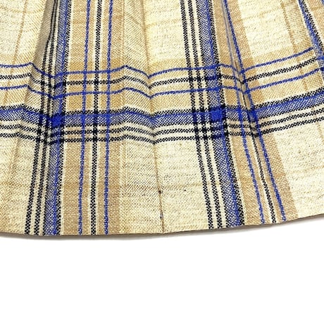 【USED】70's JAEGER PLEATED WOOL PLAID SKIRT MADE IN GREAT BRITAIN