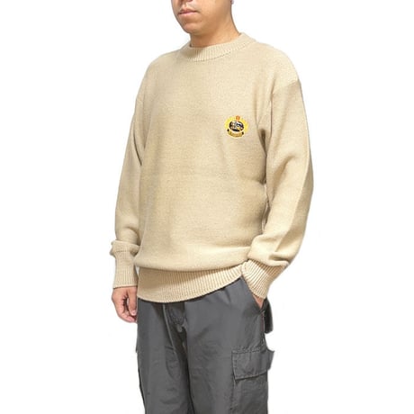 【USED】90'S BURBERRYS MERINO WOOL KNIT SWEATER BEIGE