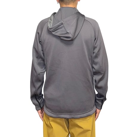 【USED】00's NIKE SPHERE DRY Asymmetrical Front-Zip Tech Hoodie Grey / Red