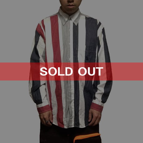 【USED】90'S NAUTICA MULTI STRIPE SHIRT