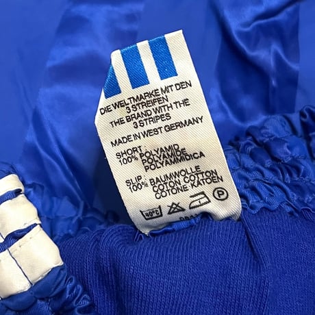 【USED】80's adidas RUNNING POLY SHORTS BLUE MADE IN WEST-GERMANY