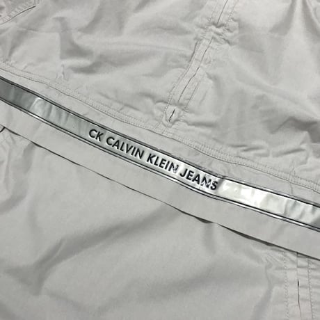 【USED】90'S CK CALVIN KLEIN JEANS  REFLECTIVE LINE PULLOVER OFF WHITE