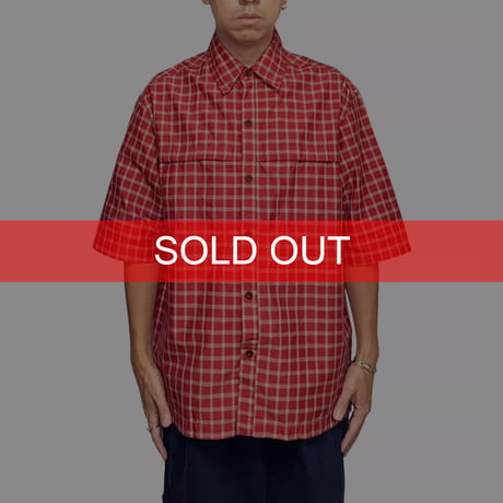 【USED】00's NIKE ACG Plaid DRI-FIT Half Sleeve Shirt