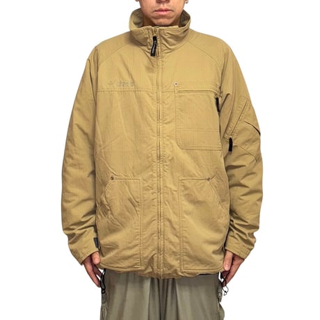 【USED】00's Columbia RIPSTOP NYLON SLEEVE POCKET JACKET BEIGE