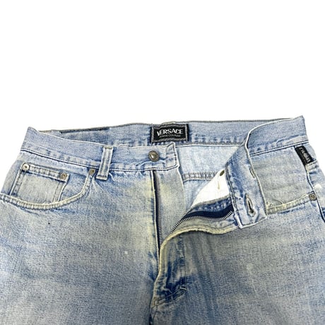 【USED】90's VERSACE JEANS COUTURE DAMAGED DENIM PANTS