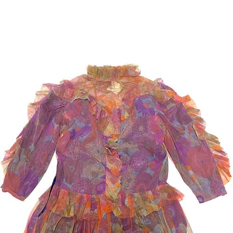【USED】60'S PSYCHEDELIC ORGANDY DRESS