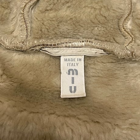 【USED】MIU MIU 1999AW DETACHABLE SLEEVES LINING FUR HOODED COAT