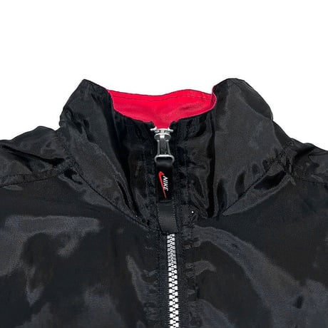 【USED】90'S NIKE CENTER LOGO HALF-ZIP NYLON JACKET BLACK