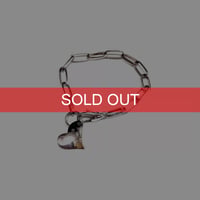 【USED】Vintage Sterling Silver Heart Charm Chain Bracelet