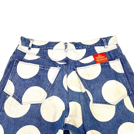 【USED】80'S VIVIENNE WESTWOOD ORB × SPOT DENIM PANTS