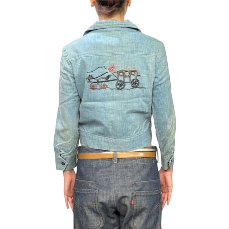 【USED】70's Whimsical Embroidered Denim Jacket