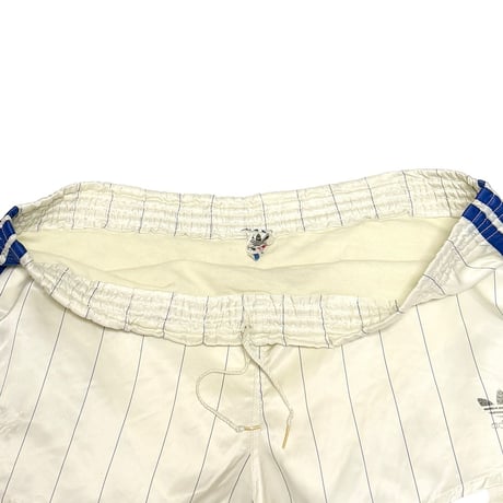 【USED】80's adidas RUNNING SHORTS PINSTRIPE WHITE MADE IN WEST GERMANY