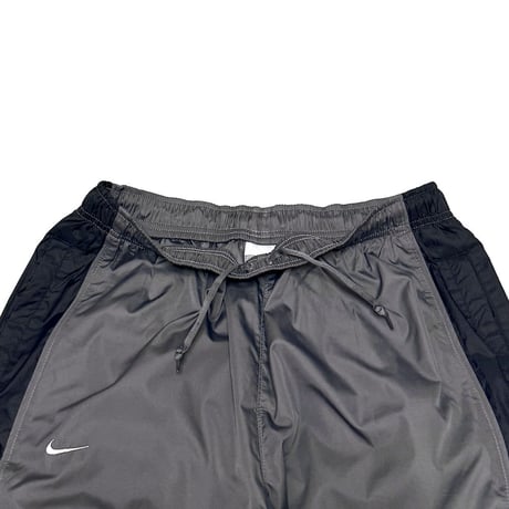 【USED】00's NIKE 2-TONE COLOR POLY TRAINING PANTS GRAY × BLACK