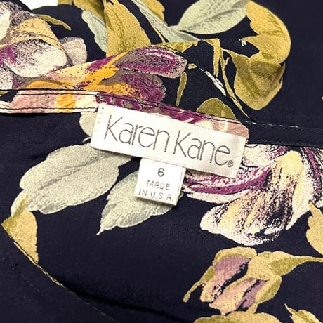 【USED】90's Karen Kane FLOWER PATTERN LONG DRESS