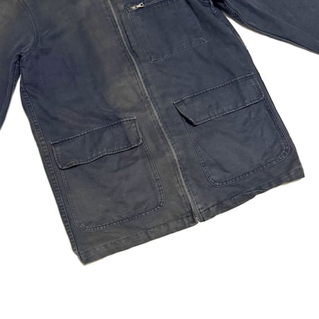 【USED】90's DKNY Linen Blend Faded Zip Coverall Jacket