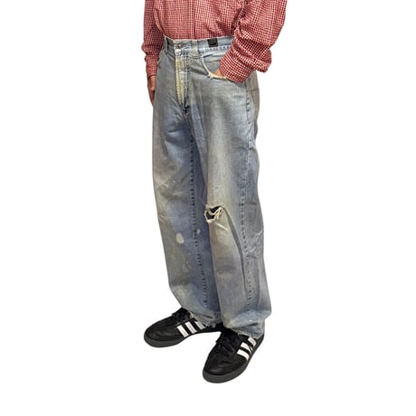 【USED】90's VERSACE JEANS COUTURE DAMAGED DENIM PANTS