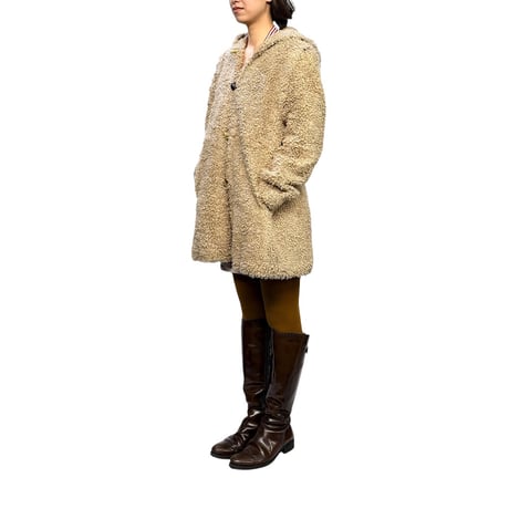 【USED】00's 4-Way Detachable Sleeve Shearling & Boa Hooded Coat