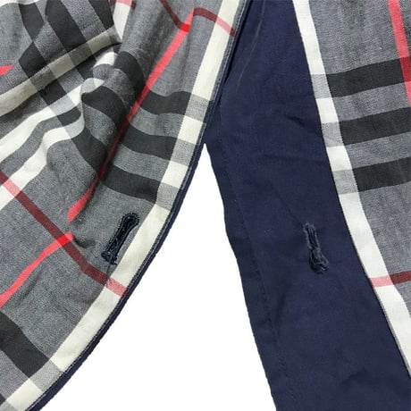 【USED】80'S BURBERRYS STAND FALL COLLAR COAT NAVY MADE IN ENGLAND