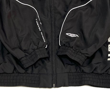 【USED】00'S UMBRO POLY TRACK JACKET BLACK × WHITE