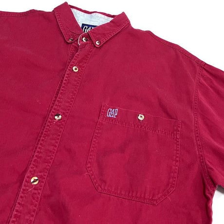 【USED】90'S OLD GAP B.D.SHIRT WINE RED
