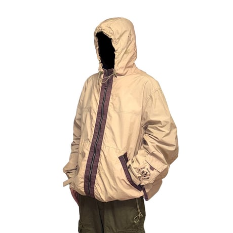 【USED】00’s NAUTICA JEANS Sand Beige Oversized Hooded Jacket