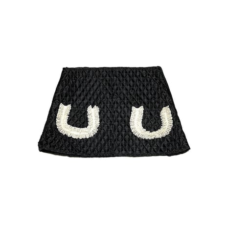 【DEAD STOCK】90's PRINCESSE WALLY QUILTED MINI SKIRT BLACK