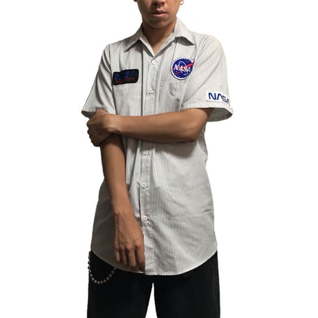 【USED】WORK SHIRT WITH NASA WAPPEN