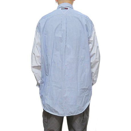 【USED】90'S-00'S TOMMY JEANS CHECK & STRIPE SWITCHING SHIRT