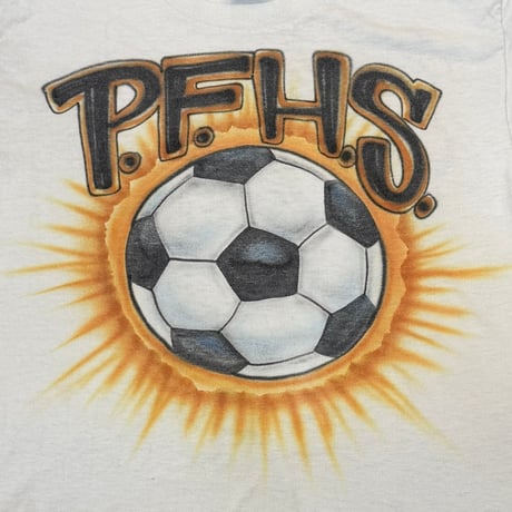 【USED】00's AIRBRUSH P.F.H.S. SOCCER T-SHIRT