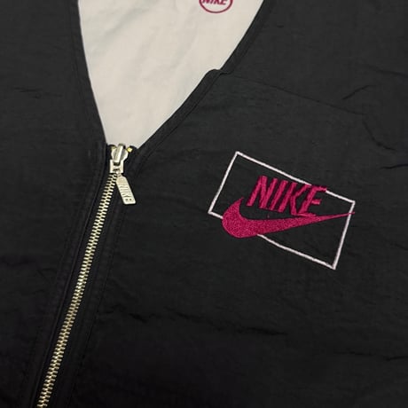 【USED】90's NIKE "Just Do It" Embroidery Reversible Vest