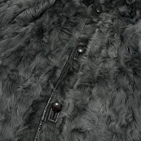 【USED】80's-90's ECO FUR & ECO LEATHER REVERSIBLE COAT