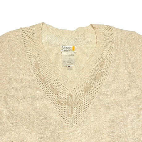 【USED】70's Shar Cleod LONDON S/S KNIT DRESS