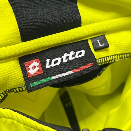 【USED】00's Lotto HALF ZIP PULLOVER JACKET NEON YELLOW