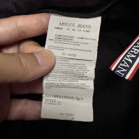 【USED】00's ARMANI JEANS Black Military Flight Pants