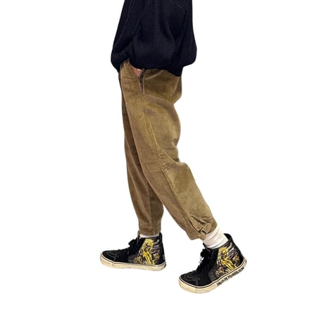 【USED】70's Italian Puro Cotone Wide-Wale Corduroy Tapered Pants