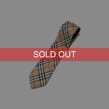 【USED】80'S-90'S BURBERRYS NOVA CHECK WOOL TIE with HANDKERCHIEF
