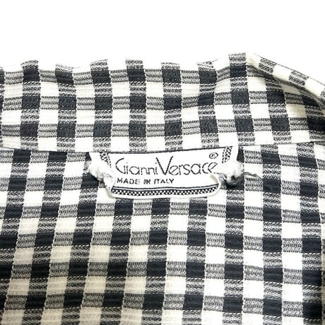 【USED】80'S-90'S VERSACE CHECKERED PULLOVER SHIRT