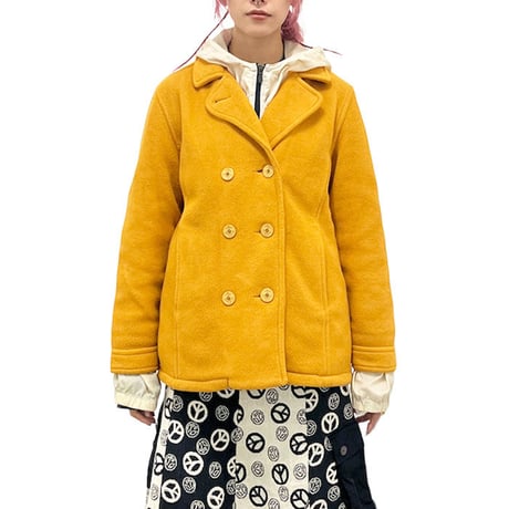 【USED】90'S-00'S L.L.BEAN MUSTARD YELLOW FLEECE PEACOAT