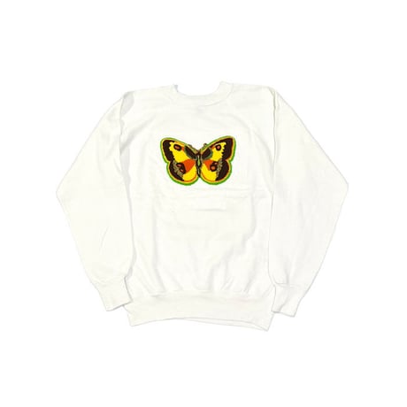 【USED】80'S HIPPIE BUTTERFLY PATCH SWEATSHIRT