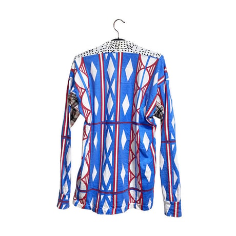 【USED】80'S WORLDS END "SAVEGE" PIRATE TOP GEOMETRIC PRINT