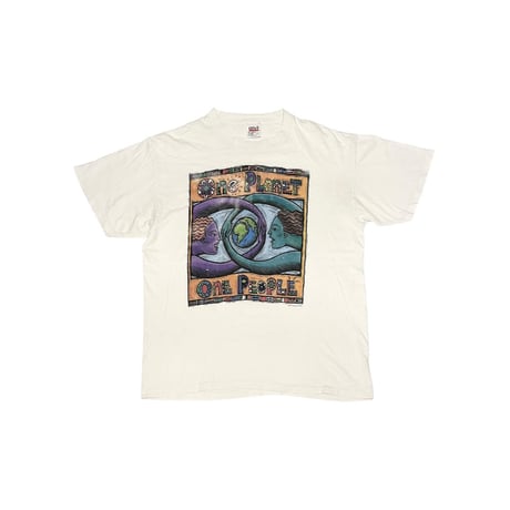 【USED】90's Human-i-Tees One Planet One People T-SHIRT